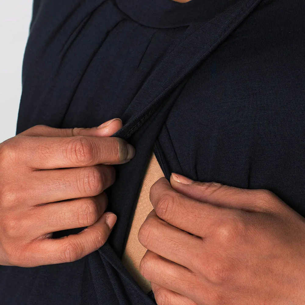 Женский топ для беременных с запахом однотонная блузка двойным слоем футболка