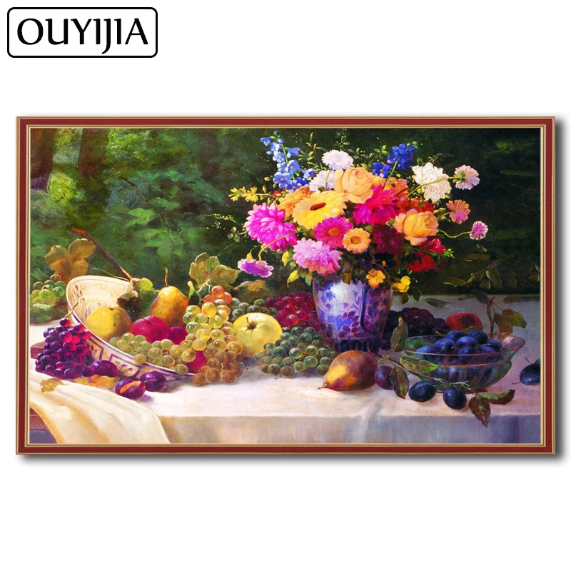 Картина из квадратных страз OUYIJIA цветы фрукты растения для рукоделия алмазная
