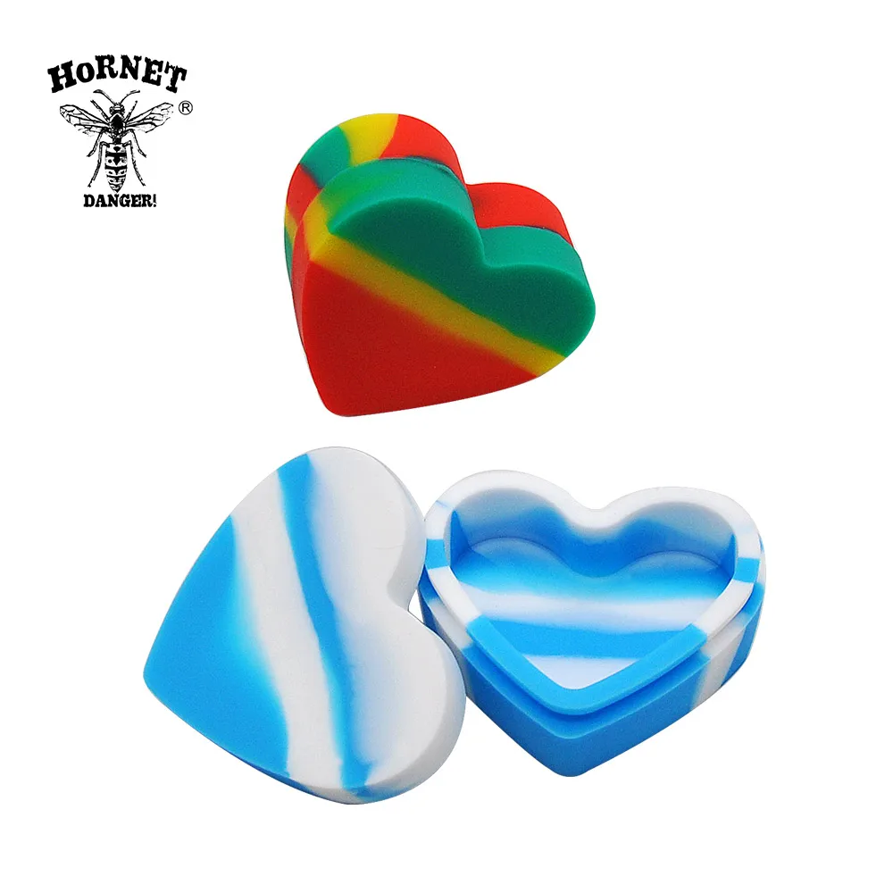 HORNET LOVE Heart форма воска масляная банка 18 мл объем FDA силиконовая восковая емкость