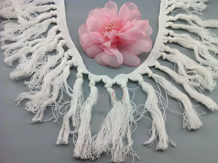 Лента с бахромой черная/белая/бежевая 3 ярда 10 см 93 дюйма