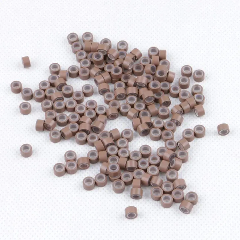 10000pcs/Bag 4.0*2.0*2.0mm Aluminium Micro Ring Silicone Lined Links Beads Tube Tools Accessories