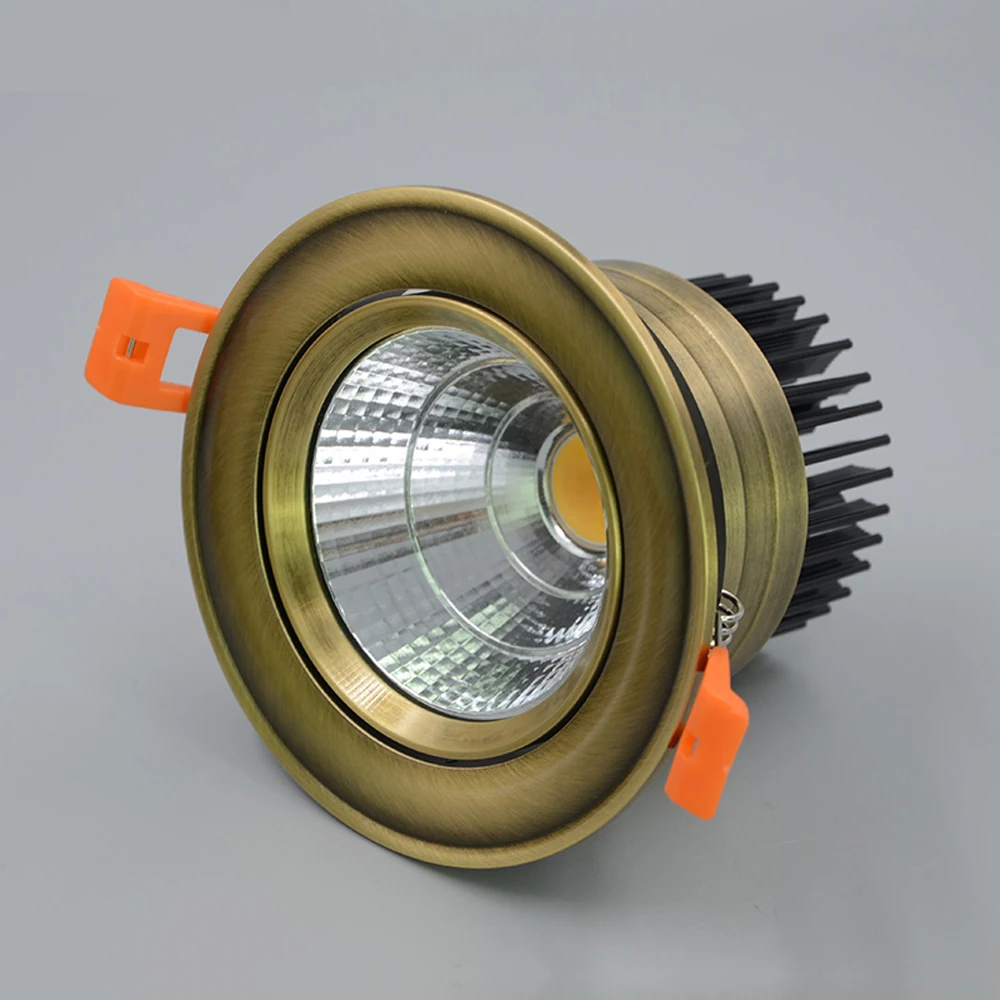 European style Bronze Red Copper Led dimmble COB 3W 5W 9W 15W LED recessed Downlight White/Pure White/Warm White Ceiling Lamp | Лампы и