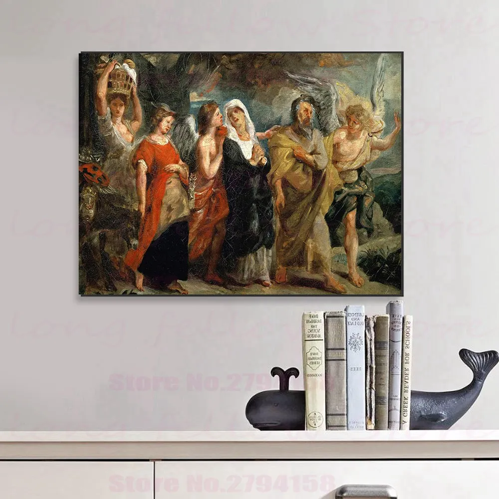 Картина в стиле ретро с изображением галереи Иисуса Христа на холсте купида