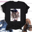 Футболка женская с маской и кошкой, из полиэстера