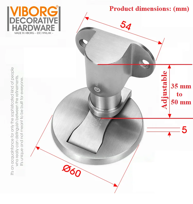 VIBORG Deluxe SUS304 нержавеющая сталь литье Регулируемый напольный мощный магнитный дверной стопор дверные стопоры дверной стоп RS-40F