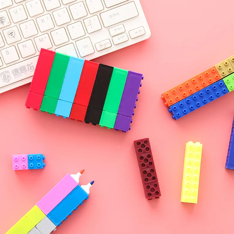 36 шт. в коробке Прекрасный лего игрушка форме конфеты цветной маркер ручки для