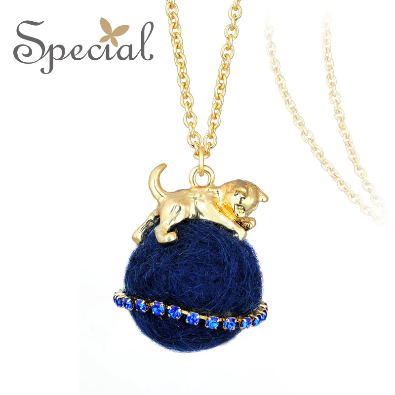 

Special Fashion Jewelry Lovely Cat Maxi Necklace Women Little Animal Long Golden Pendant Necklaces Chain S1630N