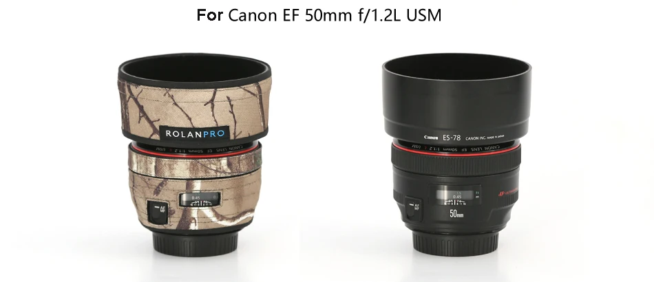 Линзы rolanpro камуфляжное пальто дождевик для Canon EF 50 мм f1.2L USM защитный рукав чехол