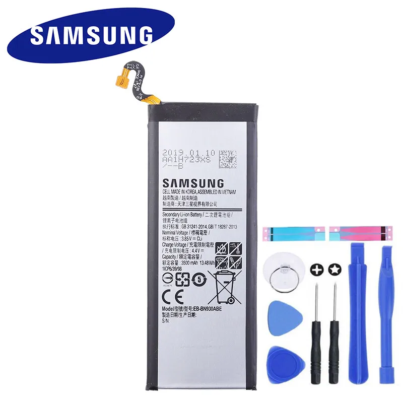 100% Оригинальный запасной аккумулятор EB-BN930ABE для samsung Galaxy Note 7 телефон