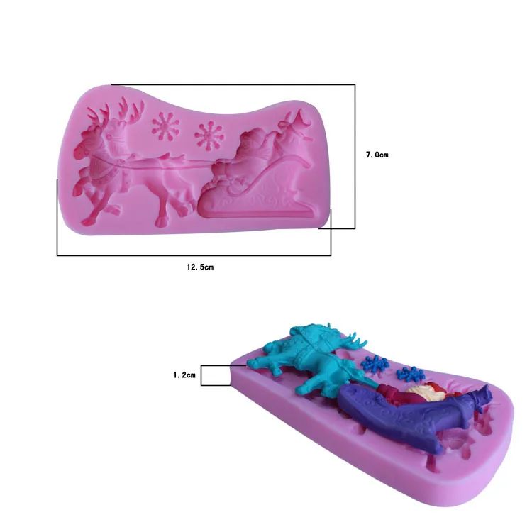 Форма для мастики в виде Санты лося силиконовые инструменты выпечки высокая