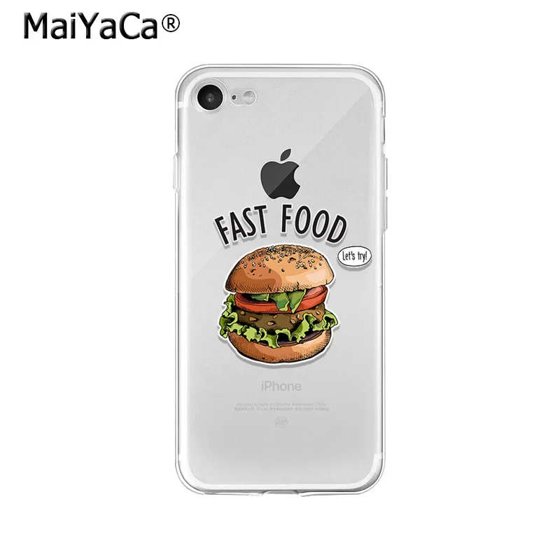 Мягкий высококачественный чехол для телефона MaiYaCa Food Donut Ice Cream Pizza Coffee из ТПУ iPhone X