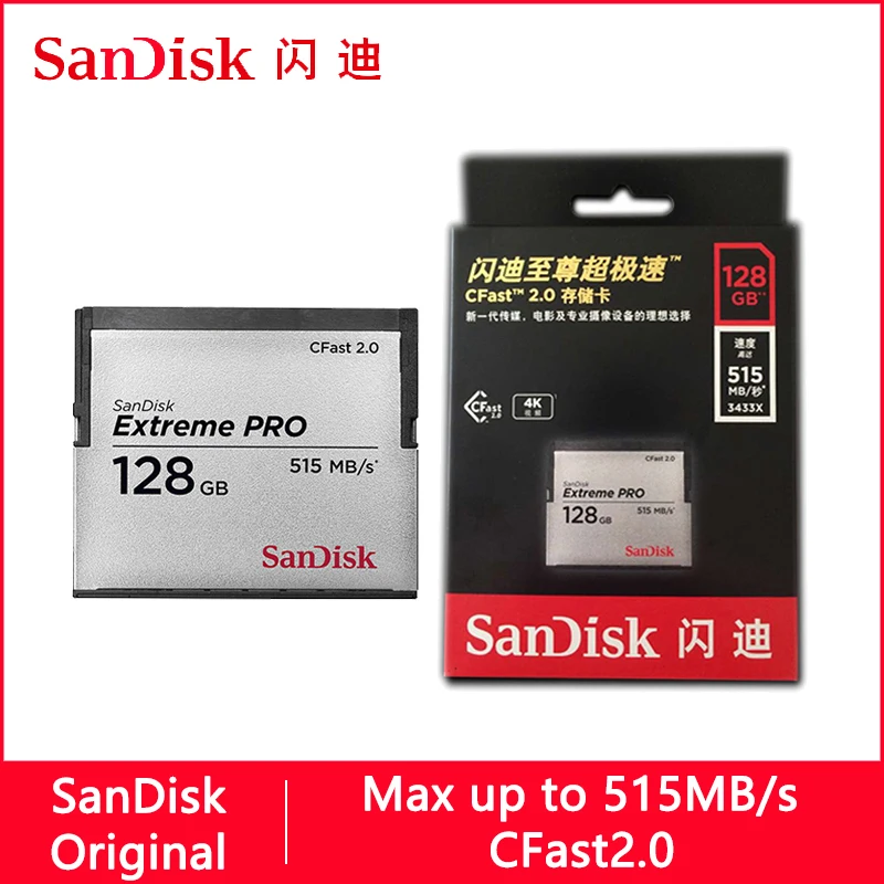 SanDisk Экстремальный Pro CFast2.0 CF карта 128 Гб 64 Гб 515MBS карта памяти 64 128 Гб флэш-карты памяти Carte Memoire CF для камеры