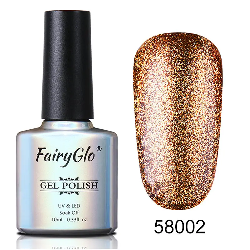 FairyGlo, 10 мл, Платиновый Гель-лак для ногтей, блестящий блеск, замачиваемый Гель-лак, долговечный УФ светодиодный Гель-лак для ногтей, гели для дизайна ногтей - Цвет: BJJ58002