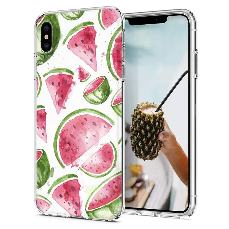 Soft Phone Case For iPhone X XS XR Covers TPU Colorful landscape leaf Drawing Pattern Fundas iPhone6 Max M047 |
