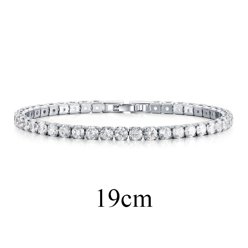Clear 19cm UMODE модные очаровательные теннисные браслеты для женщин и мужчин, красочные циркониевые ювелирные изделия, браслеты с цепочкой, подарки, Pulseira Feminina AUB0097 - Окраска металла: Clear 19cm
