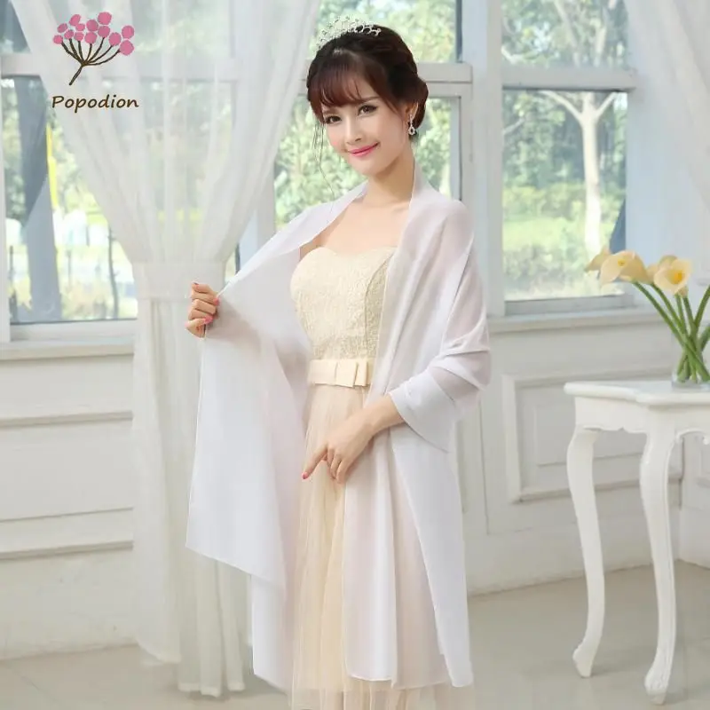 

Женское шифоновое платье-болеро Popodion, вечернее платье для выпускного вечера, свадебные аксессуары, обертка WAS10112