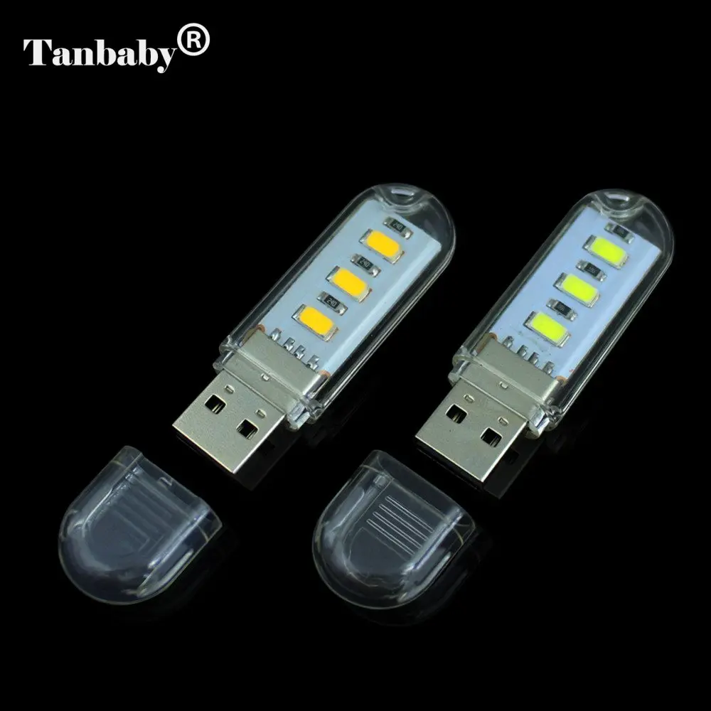USB светодиодный светильник 3 SMD 5730 лампа белый для чтения кемпинга гаджет ноутбука