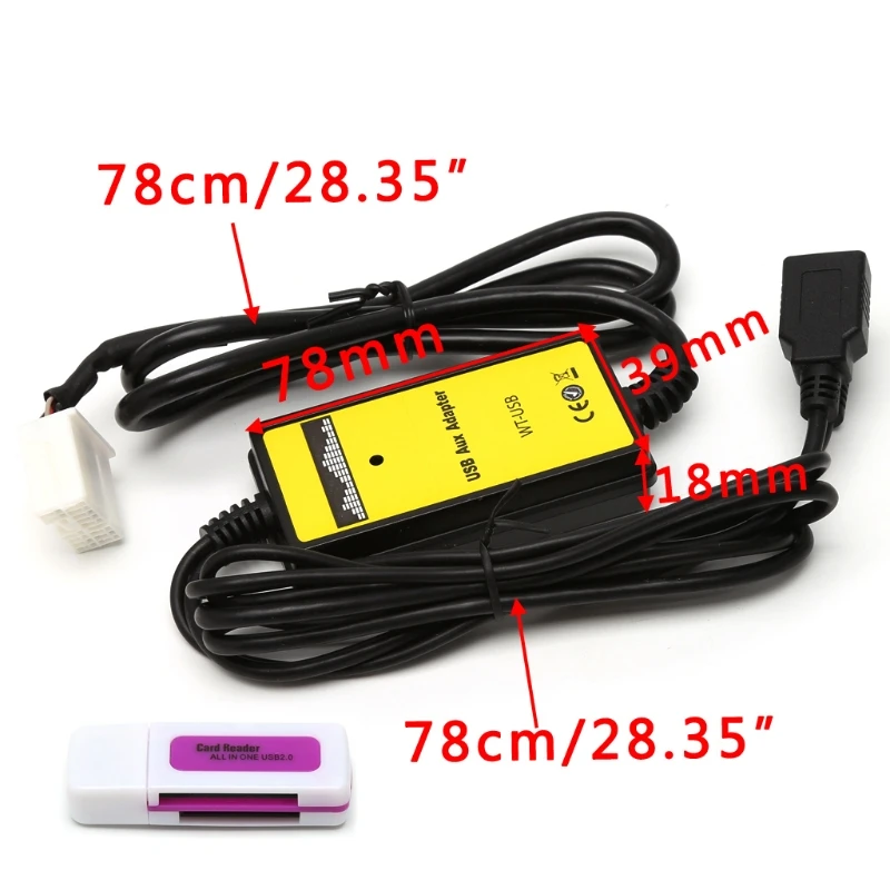

Car MP3 Audio Interface SD AUX USB Data Cable Adapter CD Changer For Honda Acura