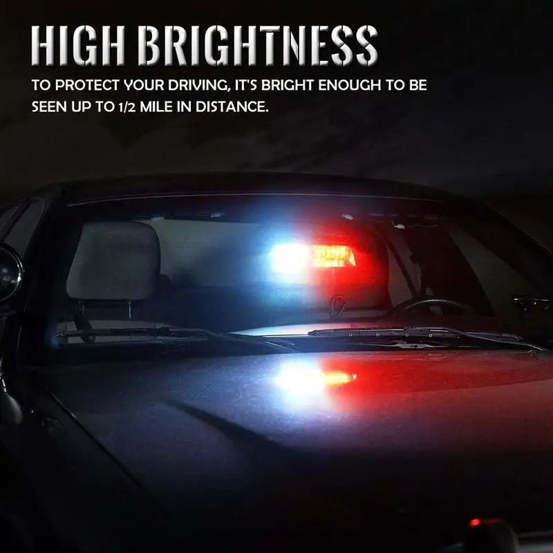 White &amp Red 16 LED High Intensity Law Enforcement Emergency Hazard Warning Strobe Lights For Interior Roof/Dash/Windshield | Автомобили