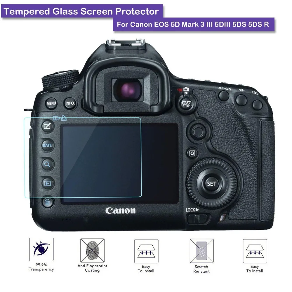 9H закаленное стекло ЖК-экран Защитная пленка для Canon EOS 5D MKIII/5D MK IV/5DS/5DSR аксессуары