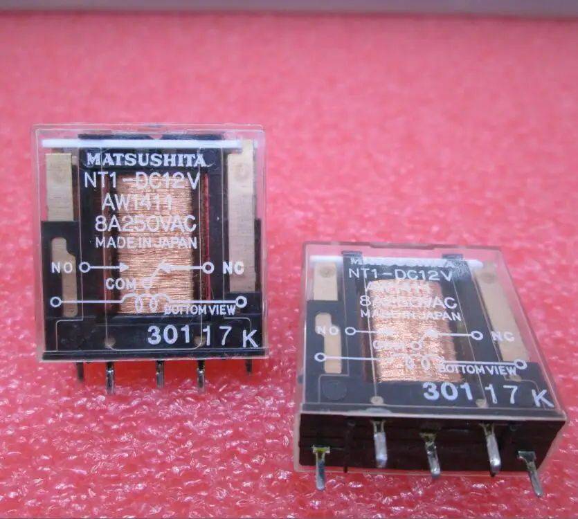 

Реле NT1-DC12V NT1DC12V 12VDC 12V 8A 250VAC 5PIN