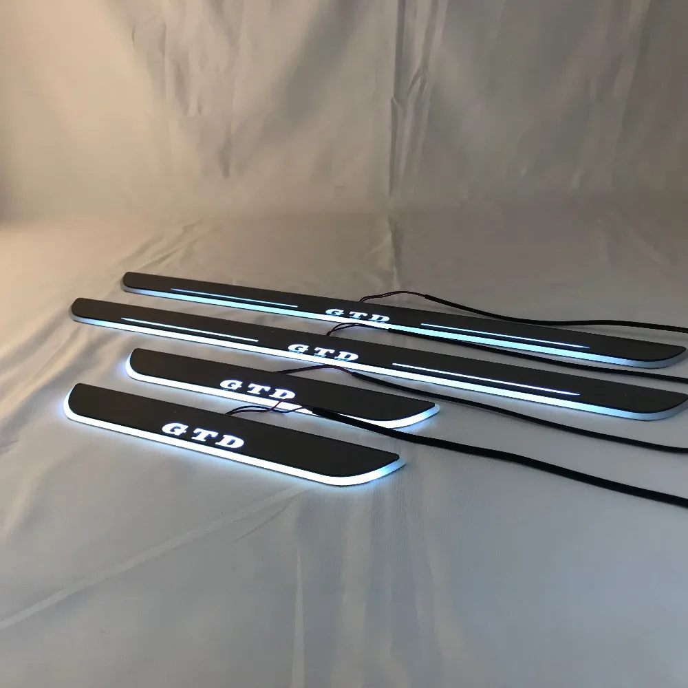 Led перемещение двери потертости накладки на плоской подошве динамический порога пластина для volkswagen mk6 Гольф 6 gtd, 4 предмета в комплекте