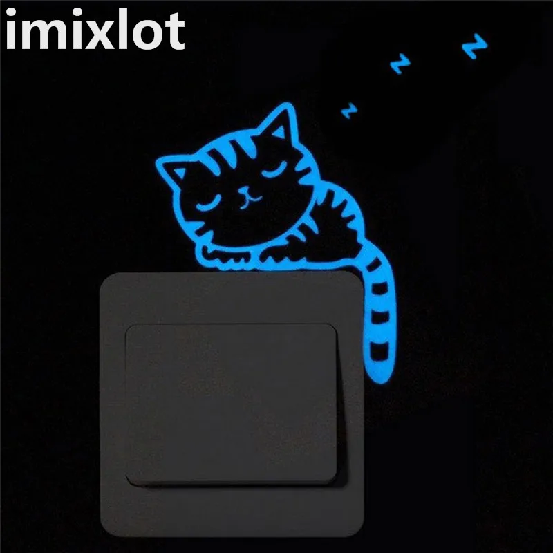 Imixlot светящийся Переключатель наклейка светится в темноте Cat Angle Fairy Moon Stars
