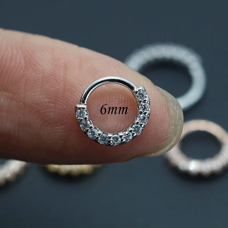 Модные кольца для носа ювелирные изделия перегородки серьги хряща 6 мм 8