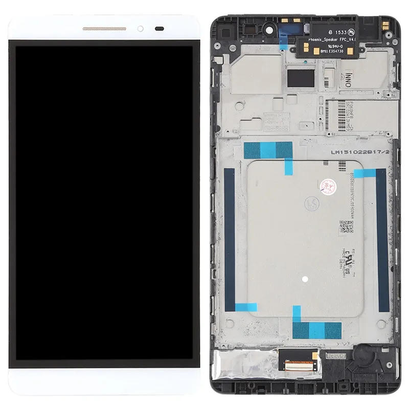 Белый ЖК-экран и дигитайзер полная сборка с рамкой для lenovo PHAB Plus PB1-770 PB1-770N PB1-770M - Цвет: Белый
