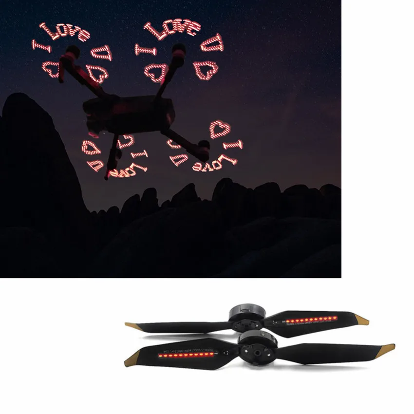 

8331 Low-Noise Blades Propellers Quick Release LED Flash Word Programmable CW CCW Props for DJI Mavic Pro/Platinum RC Drone