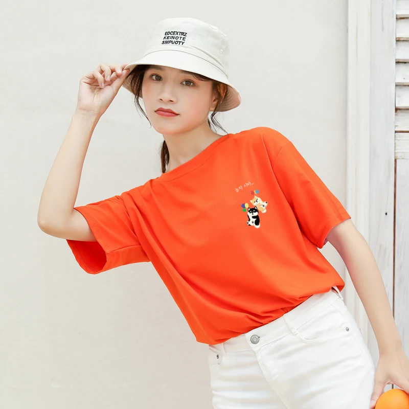 Модная женская футболка с принтом Шиба забавная хлопковая коротким рукавом