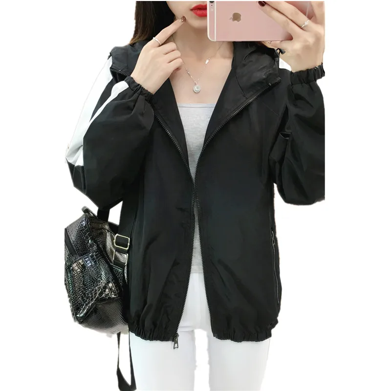 UHYTGF Women Hooded clothes 2019 Korean version of the loose Plus size top women jackets spring autumn Couple casual X24 | Женская
