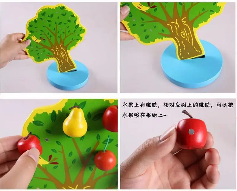 Baby Wooden Pretend Play Toys Kids Wood Apple Tree Happy Orchard Game Early Development and Mental Education Toy for Children | Игрушки и
