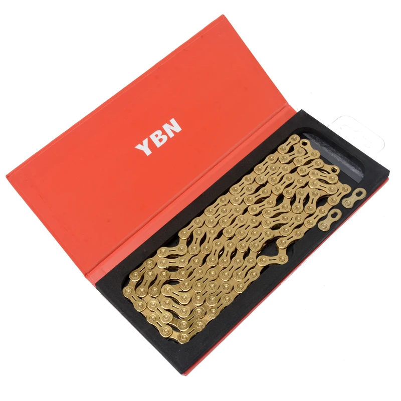 Сверхлегкая цепь для велосипеда YBN 10 11 скоростей Золотая однообъективного