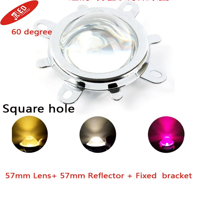 57 мм выпуклая линза Оптический акриловый ПММА светодиодный объектив + квадратный