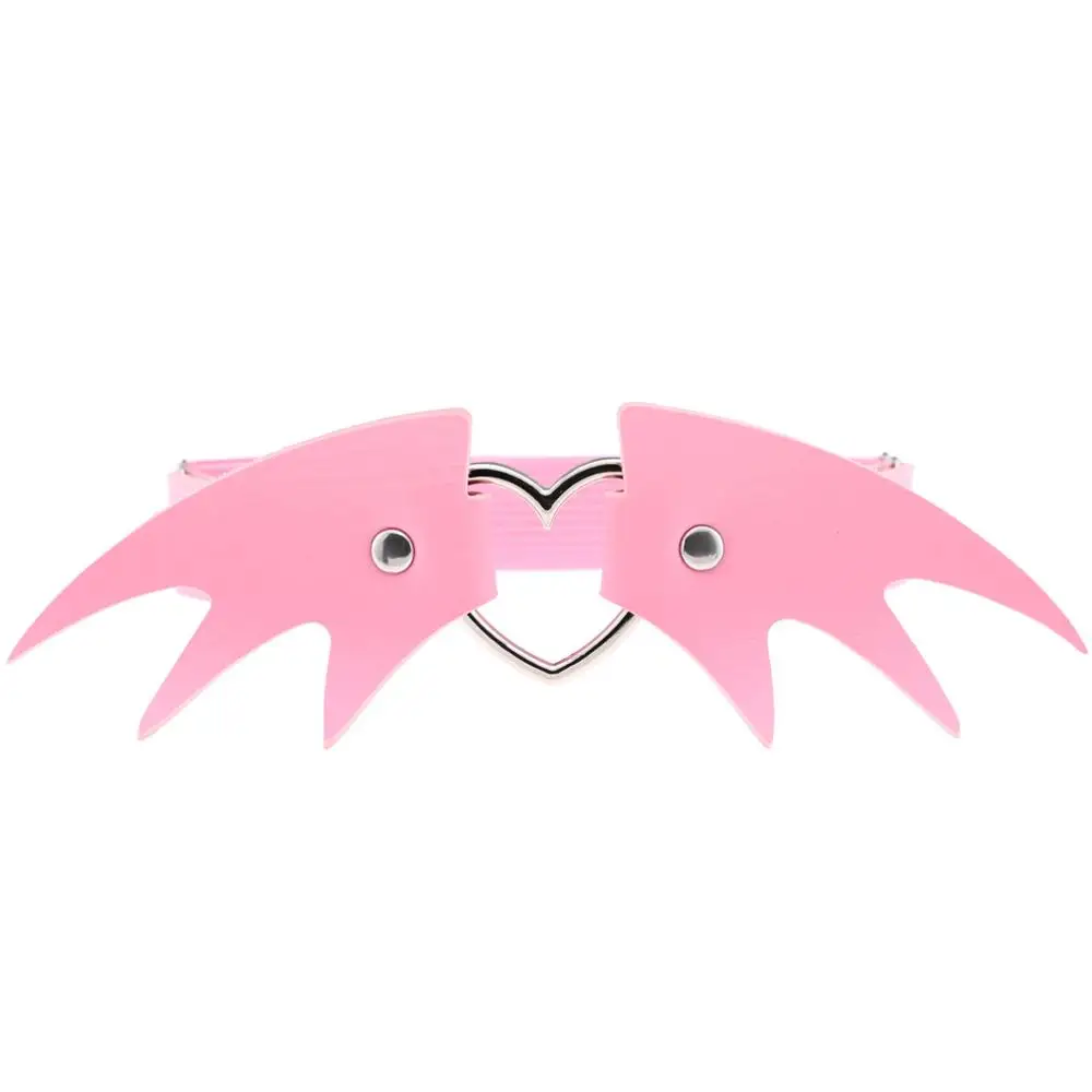 pink Сексуальные Панк Harajuku Крылья летучей мыши подвязка заклепки для пояса ноги кольцо подвязки кожаные подтяжки Украшения для тела подарок на Хэллоуин - Окраска металла: pink