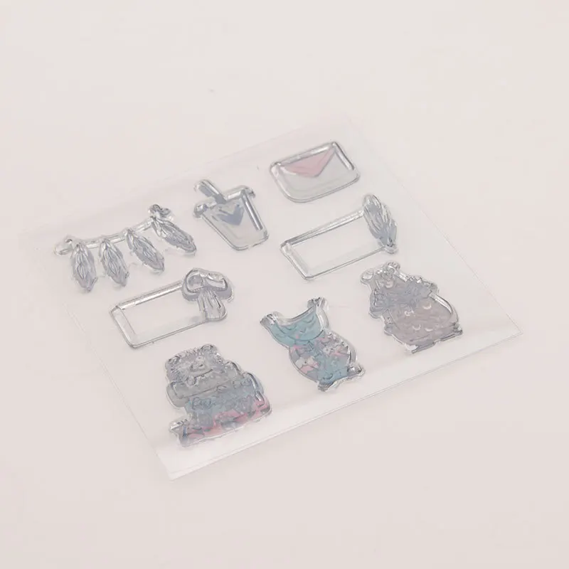 Мультфильм животных прозрачный значок DIY силиконовые печати