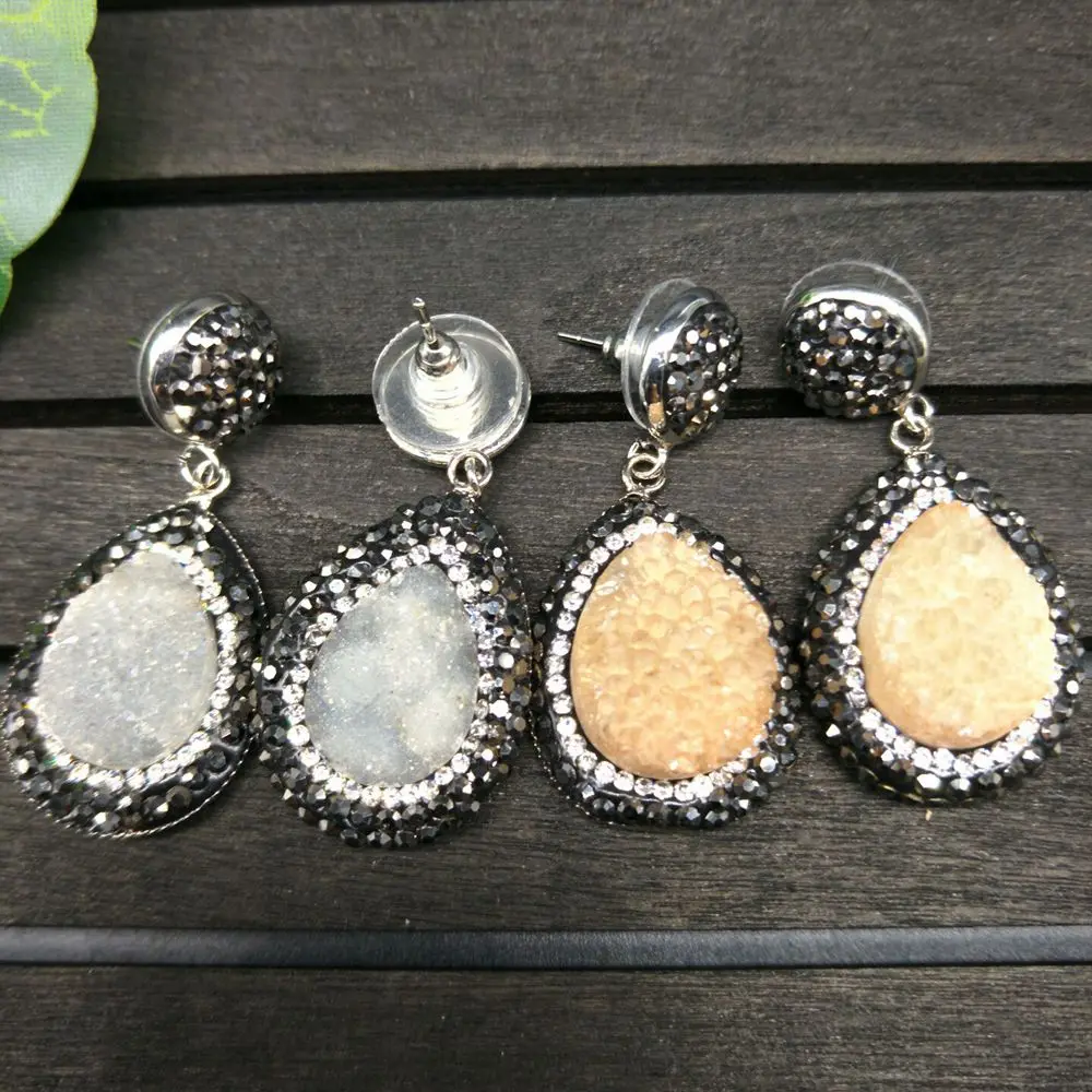 YNB каплевидный кристалл серьги модные золотые для женщин Стразы медный сплав