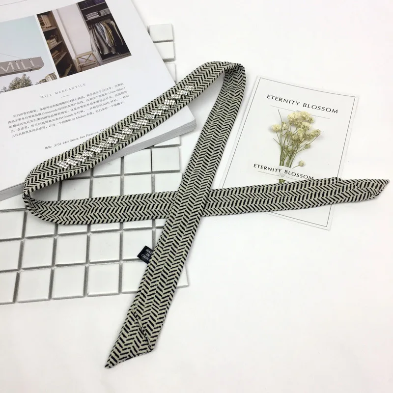 Printing Small Scarf Necklace Female Korean Fashion Rhinestone Ornament Collar Autumn and Winter Hot Sale |