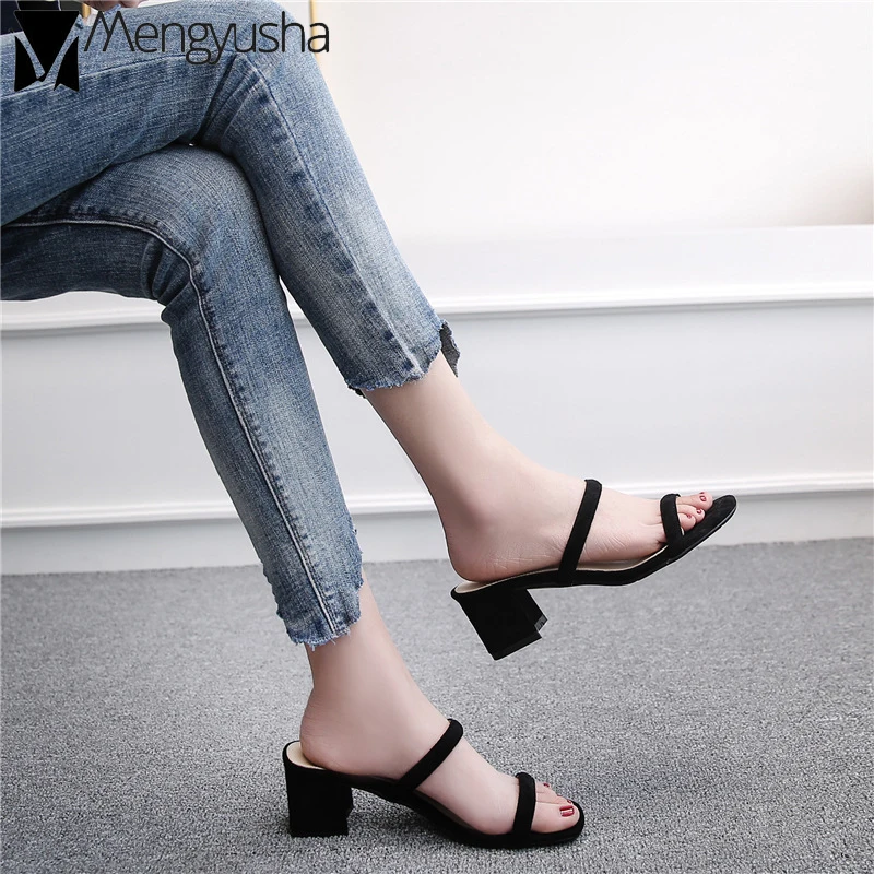 Летние Modis с открытым носком шлепанцы без задника открытыми пальцами Женские