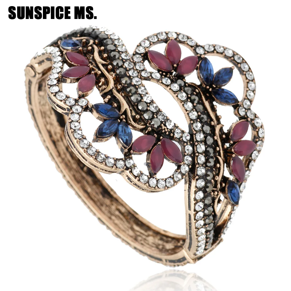 Оптовая продажа турецкий Для женщин полые цветок Винтаж браслет Браслеты