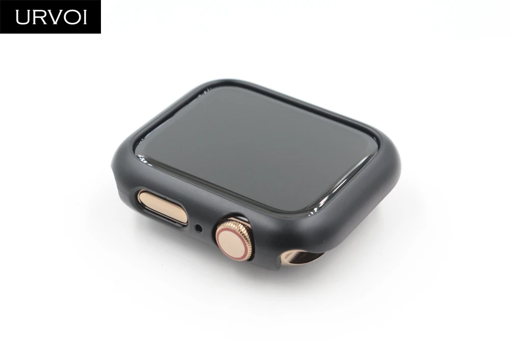 URVOI пластиковый чехол для Apple Watch series 5 4 Жесткий ПК Рамка нормальный Бампер протектор для iWatch slim fit Тонкий чехол ремешок 40 44 мм