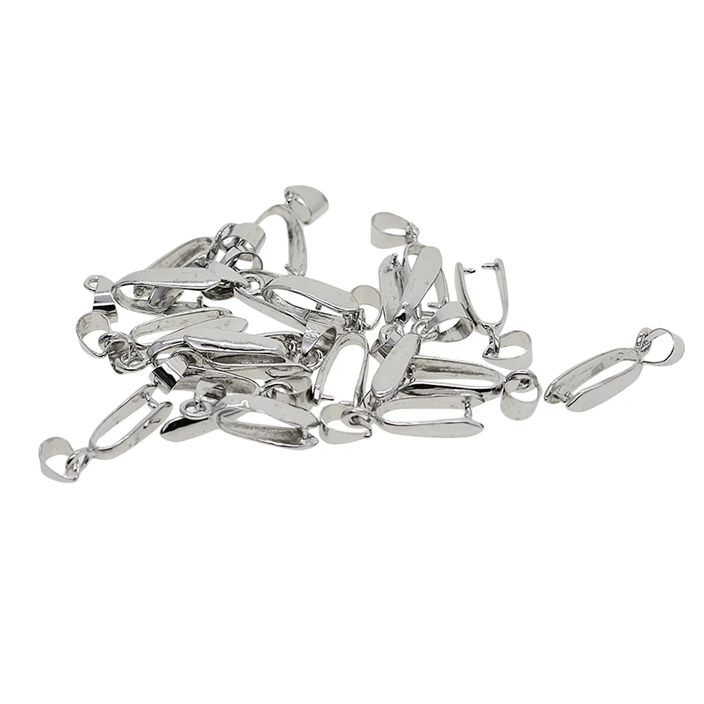 

20 Pieces Pendant Pinch Bail Clasps Connectors Findings For DIY Jewelry Dangle Beads Charms Making