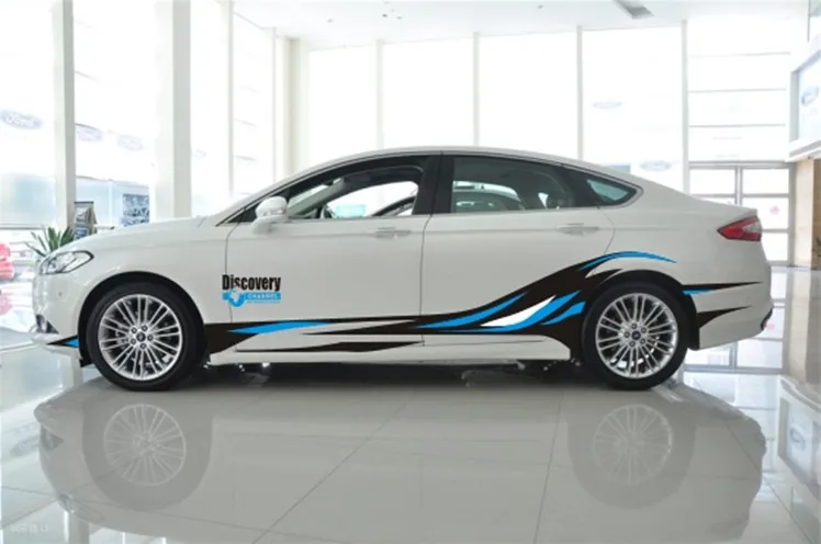 Black Blue Спортивное стильное красочное декоративное для кузова автомобиля стикер линии для Ford Mondeo Z2CA499 - Название цвета: Black Blue