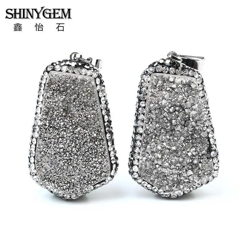 Необычные Красочные Кристальные камни кулон проложить Стразы натуральный друзы