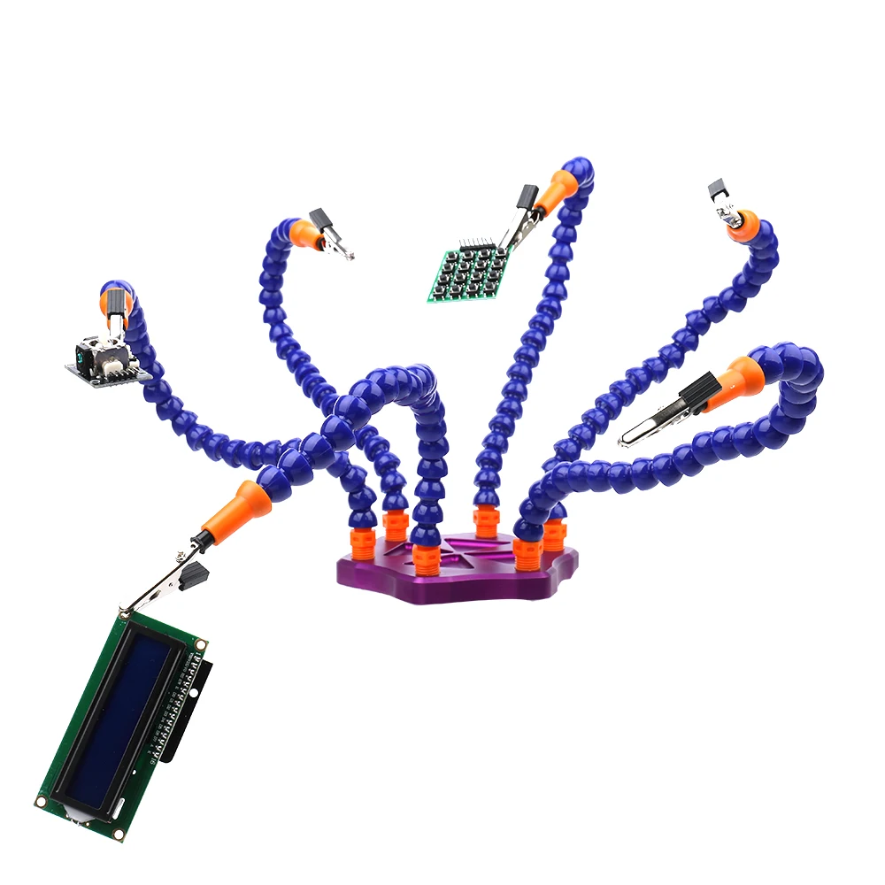 

6 Flexible Arms Soldering Vise Helping Hands Third Hand PCB Repair Fixture for RC Drone