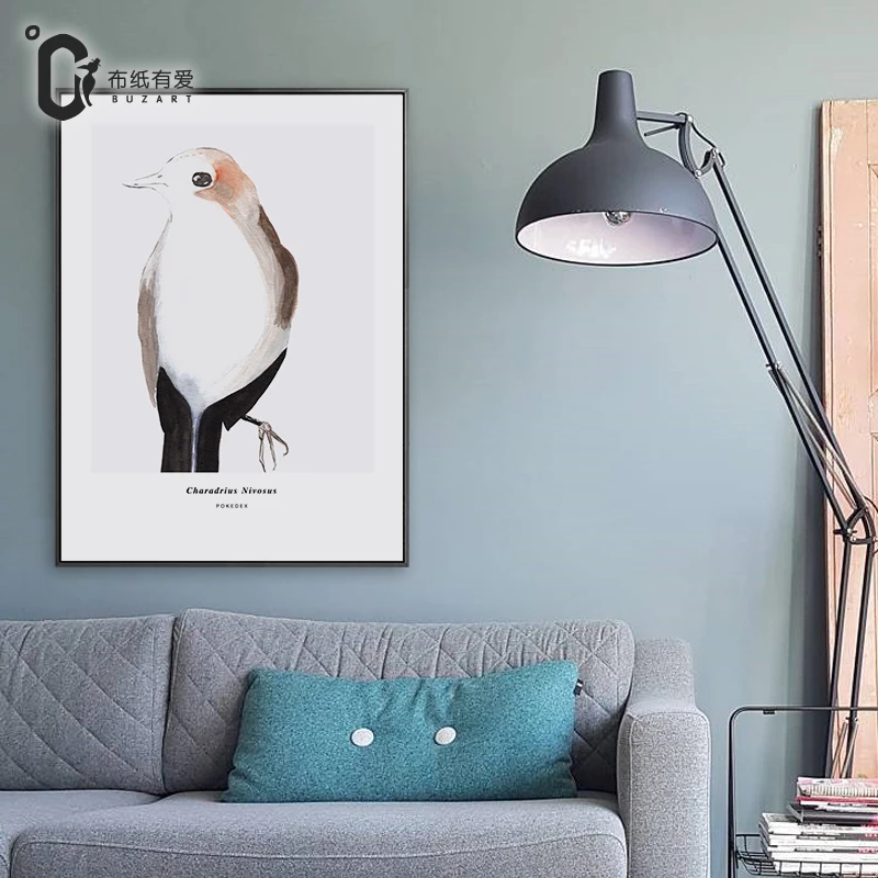 Buzart lovely birds pattern canvas paintings for Nordic poster home wall art decoration No Frame | Дом и сад