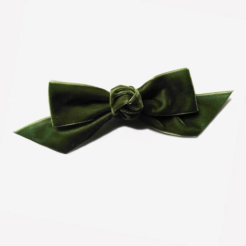 forest green Смешанные цвета ручной работы бархатные банты для волос 5 дюймов заколки для волос для девочек-подростков аксессуары для волос женские заколки бархатные заколки для волос с бантом - Цвет: forest green