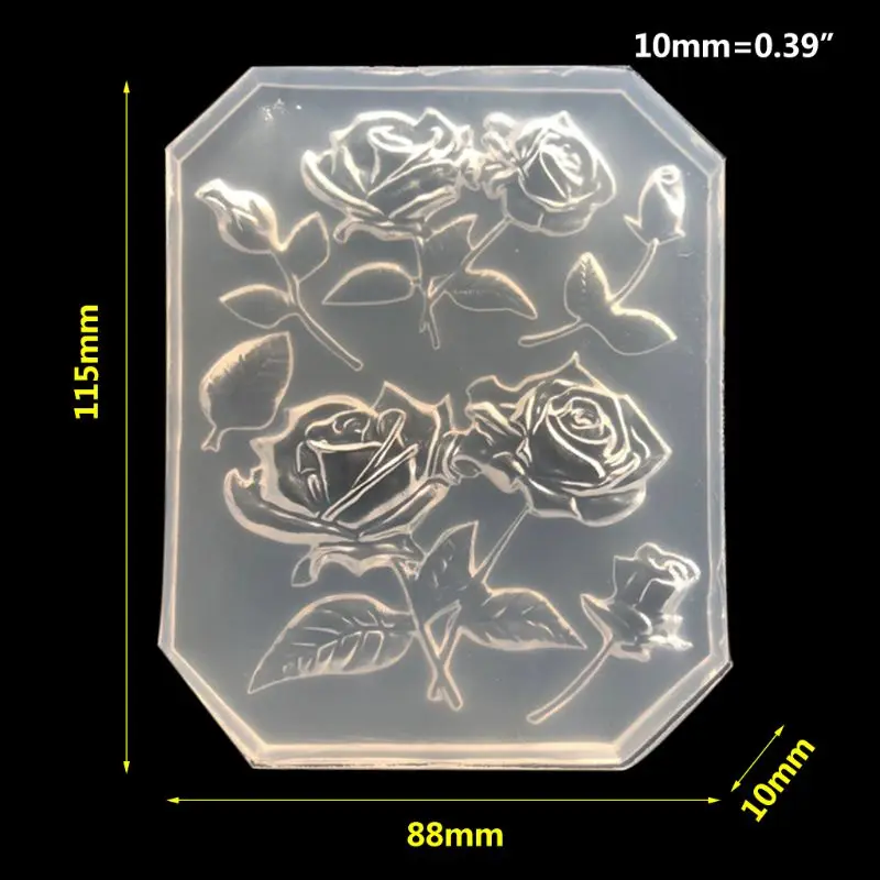 New Mirror DIY Handmade UV Crystal Epoxy Mold With Leaf Big Rose Jewelry Pendant Accessories | Украшения и аксессуары