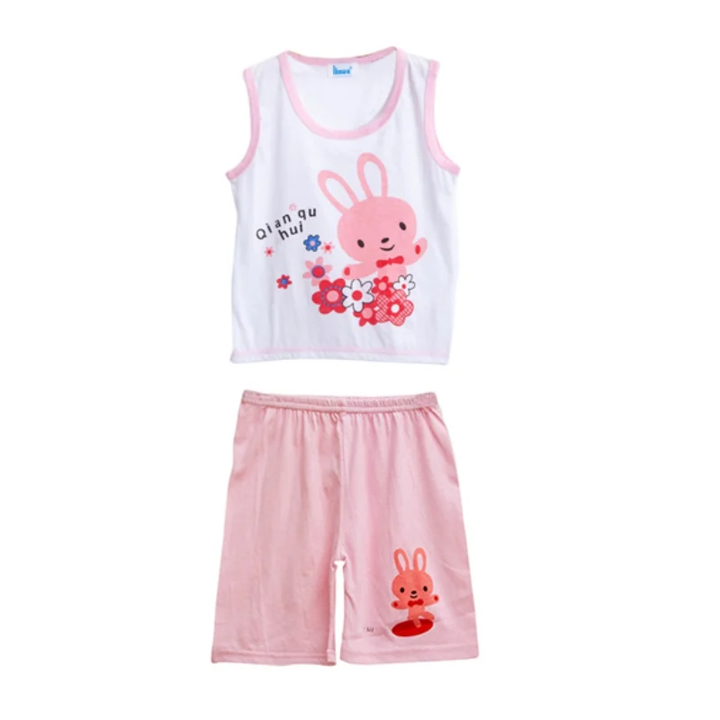 Kids Summer Baby Boys Printed Cartoon Sleeveless T-Shirt Tank Tops + Shorts Set Casual Clothes Outfits New Arrival FG34 | Детская одежда